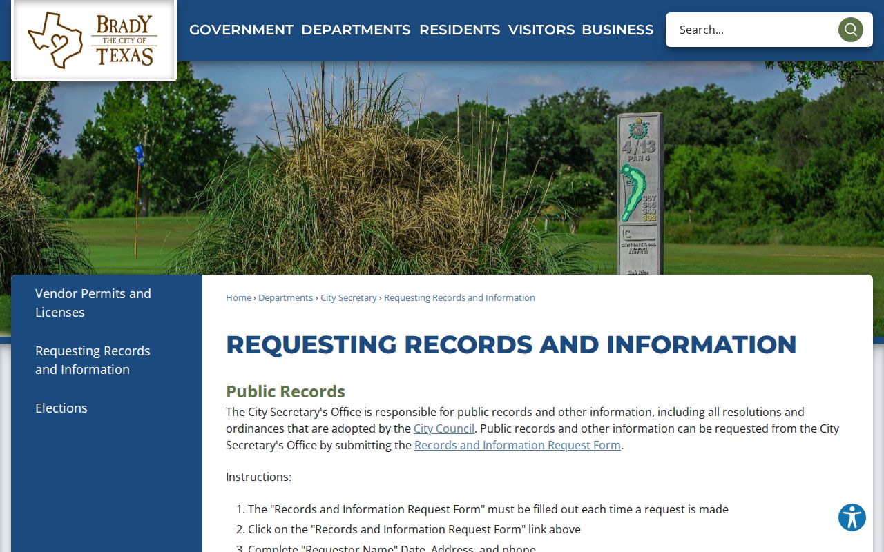 McCulloch County municipal court warrant Brady public records request