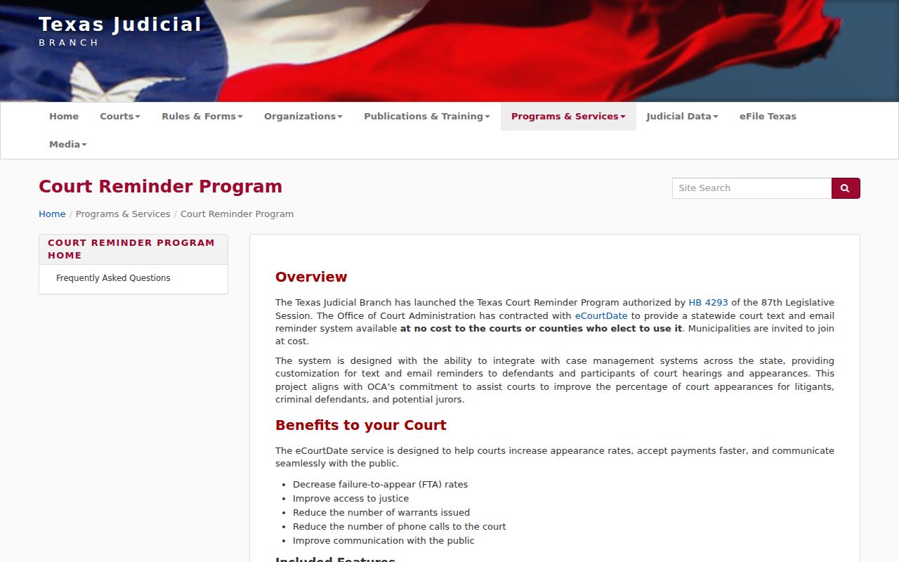 McCulloch County traffic warrant court reminder program