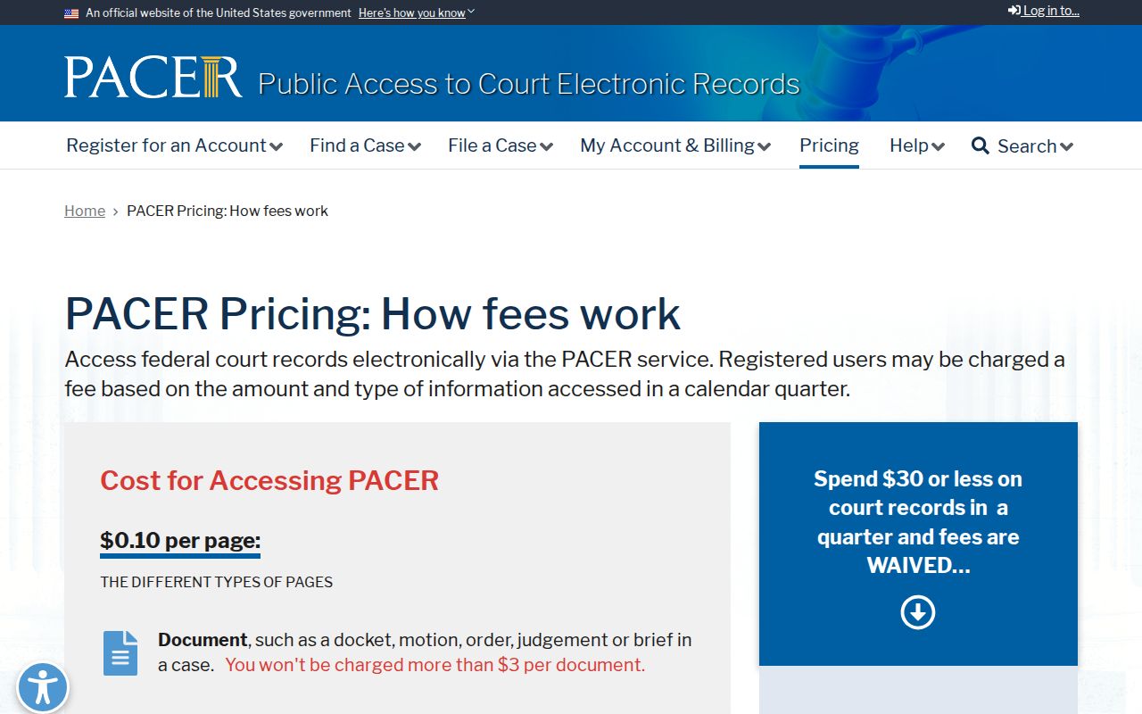 McCulloch County arrest warrant PACER fee information